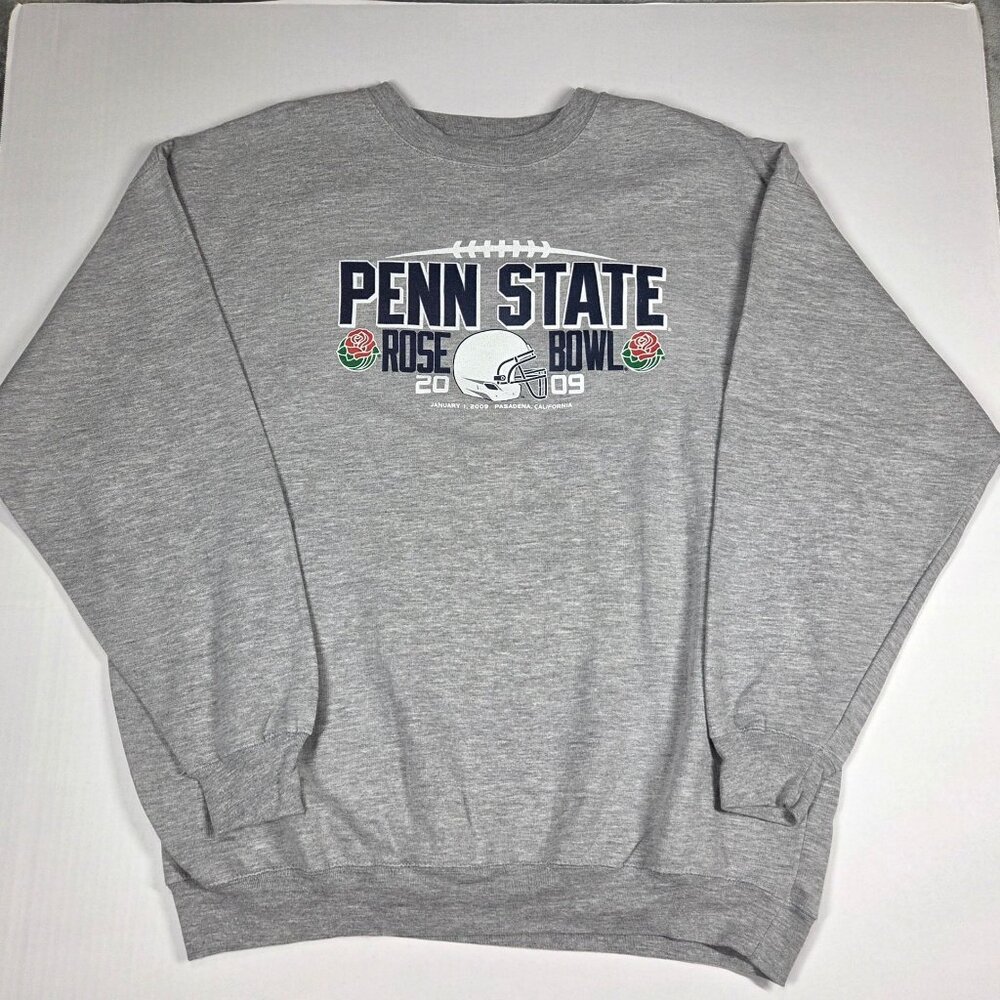 Penn State Nittany Lions Sweatshirt Mens XL Gray 2009 Rose Bowl